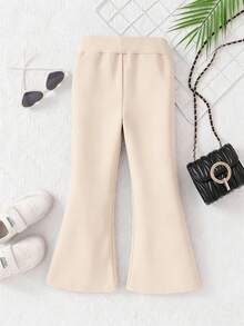 2pcs/Set Teenage Girls Bow Print Crew Neck Sweatshirt + Pants Set, New Fashionable Casual Outfit Suitable For Travel - Apricot - View 6