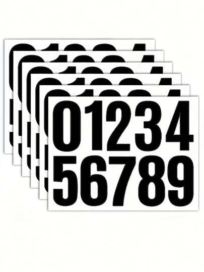 50pcs/Set 1.5 Inch Waterproof Number Stickers 0-9, Suitable For Mailbox, Office, School, Home Address, Car Decor (Phone Number), Applicable For National Day, Halloween, Wedding, Birthday Party, Christmas, Graduation, Mother's Day, Easter, Eid Al-Adha, Independence Day, Back To School