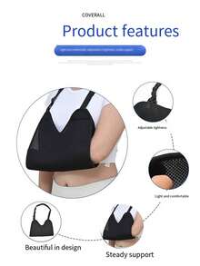1 pieza Cabestrillo para el brazo, Soporte para el brazo, Cabestrillo para el antebrazo, Protector para el brazo, Correa de fijación para el brazo, Equipo de emergencia para deportes al aire libre, Correa de fijación ajustable para el brazo, Adecuado para lesiones de muñeca o brazo, Dislocación de articulaciones, Para fijar y apoyar el brazo, Tela transpirable, Utilizable para el brazo izquierdo o derecho, Correa para el hombro ajustable - negro - Ver 3