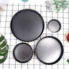 1 Piece/4 Pieces, Round Carbon Steel Pizza Plates With Removable Bottoms, Textured Design, Suitable For Fruit Towers, Pizzas, Large Pies. Ideal For Christmas And Thanksgiving Celebrations. - Multicolor - View 2