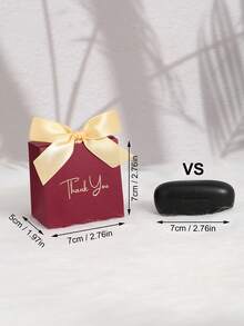 5/10pcs Mini Gift Boxes, Special Paper Material Solid Color Gift Boxes With Bow Ribbon, Foil "Thank You" Text, Suitable For Various Festivals, Parties, Weddings, Birthdays Small Gift Decoration, Christmas Candy, Chocolate, Snacks And Small Gift Packaging - Multicolor - View 2