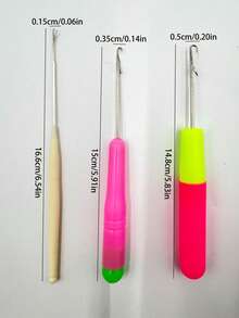 3pcs Professional Hair Extension Connector Kit, Reusable Hair Extension Tools, Plastic Handle Latch Hook Needle, Sealing Hair Latch Hook 1.5mm/3.5mm/5mm - Dreadlock Hair Extension Crochet Hook - View 5