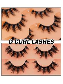 5 Pairs 3D Fluffy Faux Mink Eyelashes, Thin False Lashes, Thick False Lashes, Curly False Lashes, 3D Natural False Lashes, Suitable For Various Occasions - Fluffy Lashes - View 5
