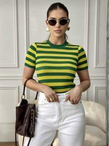 Women's Brazil Look Copa Blouse In Premium Modal - 綠色和黃色 - 查看 6