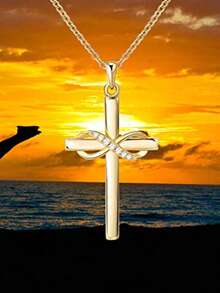 1 PC Fashion Cubic Zirconia Cross Necklace Pendant For Women Valentine's Day Gift Wedding Jewelry - 4# - View 9
