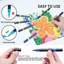 24/48/72/96 Colores Nuevos Bolígrafos de Purpurina Sólida, Doble Cabezal Bicolor, Punta de Pincel Suave, Bolígrafos de Purpurina Perlada Indescolorables, Bolígrafos Fluorescentes Coloridos Adecuados para Dibujar, Útiles Escolares, Papelería de Oficina, Decoración de Escritorio - Conjuntos - Ver 3