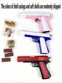 1911 Style Manual Shell Ejecting Toy Gun, 10pcs Soft Bullets, 8pcs Shells, Shooting Learning Game For Teenagers, Handgun Model, Birthday Gift (This Product Has Two Options: With Text And Without Text, Randomly Sent, Some Accessory Colors May Be Randomly Sent, Manual Measurement May Lead To Size Deviation) - Multicolor - View 12