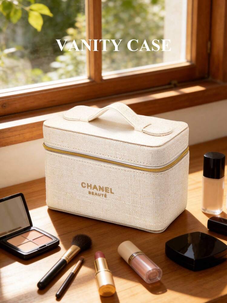 CHANEL Materiel Christmas Limited Edition White Cosmetic Bag. New