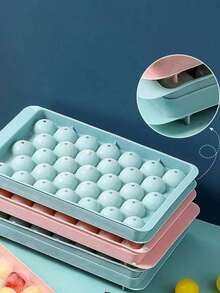 1 Pc Simple Practical Plastic Ice Tray With Lid 33-Grid Ice Ball Mold For Daily Kitchen Ice Making Home Convenient Ice Tool Graduation Season Mother's Day Father's Day Practical Gift - Multicolor - View 5