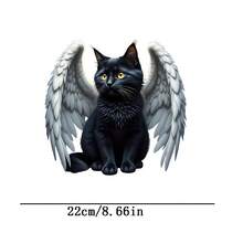 2pcs Angel Cat Heat Transfer Patches, Ironing And Washable, Suitable For T-Shirts, Jeans, Sweaters, Handbags, Pillows, Cushions - L+S - View 3