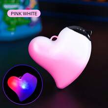 ACompatible For All Devices Heart-Shaped Lighter - Pink To White Gradient Cute Romantic Gift With Windproof Adjustable Flame, Compact & Durable Plastic Refillable (Fuel Not Included) - Love Gift For, Joke Novelty Lighter For / - 粉紅色心型打火機 - 查看 4
