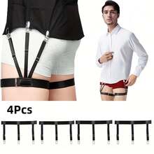 1pc/2pcs/4pcs Shirt Stays, Unisex Shirt Garters For Keeping Shirt Tucked In, Adjustable Shirt Holders - Multicolor - View 15