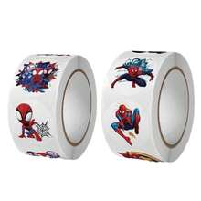 500pcs/Roll Marvel Spider-Man Inspirational Stickers, Cartoon Graffiti Creative Stickers, Holiday Gifts, High Adhesiveness, Waterproof And Wear-Resistant, Suitable For Personalizing Notebooks/Phones/Backpacks - Multicolor - View 4