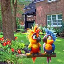 12 Inch Acrylic Charming Couple Bird Garden , Ideal For Patio, Valentine's Day And Holiday Display - A - View 2