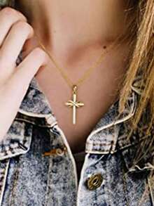 1 PC Fashion Cubic Zirconia Cross Necklace Pendant For Women Valentine's Day Gift Wedding Jewelry - 4# - View 10