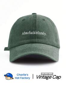 1 Pc Absofuckinlutely. Embroidered Washed Baseball Cap,Original Men's Caps, Classic Casual Stylish Vintage Soft Sweatband Adjustable Size Lightweight Sun Protection Versatile Vintage Dad Hat, Suitable For Outdoor Sports Daily Wear Party Vacation Perfect Gift For Families And Friends - 絕對的. - 查看 7