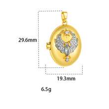 1pc Fashionable DIY Niche Design High-End Creative Heart & Round Photo Locket Copper Gold-Plated Pendant Necklace Jewelry For Women - Multi-element Styles - View 6