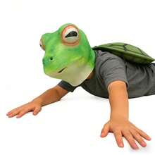 Realistic Frog Head Mask With Turtle Shell Prop – Perfect For Kids & Adults Dress-Up & Role-Play - Multicolor - View 3