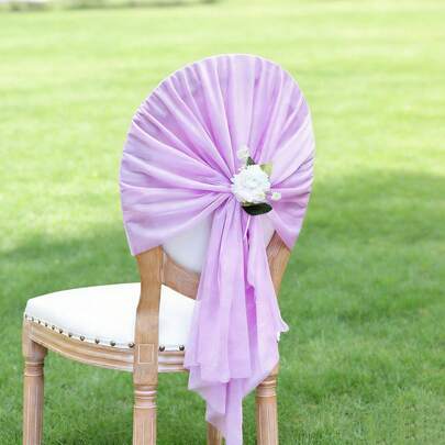 12 stuks tule stoelversieringen, 75*150 cm lange satijnen stoelhoezen, geschikt voor bruiloften, feesten, verjaardagen, huisdecoratie, kerkdiensten en vakanties, effen kleur