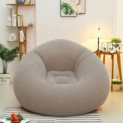 1pc Foldable Portable Single-Person Inflatable Slouchy Sofa, Soft Plush Material, No Assembly Required, Suitable For Indoor/Outdoor, Camping And Home Relaxation, Inflatable Furniture, Indoor Leisure, Modern Decor, Durable Plastic, Inflatable Sofa, Inflatable Chair, Inflatable Bed, Inflatable Sofa, Inflatable Armchair/Cinema Chair