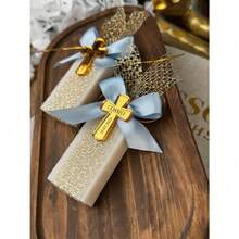 Recuerdo personalizado de bautizo: Cruz dorada, recuerdo religioso personalizado - Multicolor - Ver 6