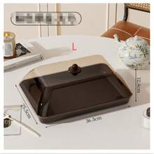 Reusable Covered Dustproof Tray, Unbreakable Fruit/Dessert/Snack/Cake Display Platter, Suitable For Festivals, Weddings, Parties, And Banquets - Brown - View 11