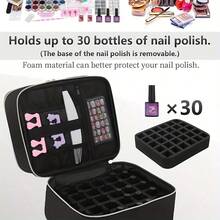 1pc Professional Double-Layer Nail Polish & Nail Art Organizer Box Suitable For 30 Bottles, Heavy-Duty Storage Shelf With Salon, Nail Studio, - Holds Polish, Glue,, Space-Saving - màu đen - Xem 7