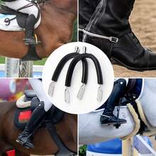1對馬鐙馬刺，馬術用品，黑色橡膠塗層馬刺，英式馬鐙馬刺，橡膠包覆圓形馬刺，騎乘配件，提供小號、中號和大號尺寸 - 彩色 - 查看 7
