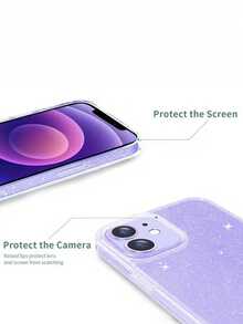 亮片钻石时尚闪亮手机壳，适用于 17、17 Pro、Pro Max、16、15、14、13、12、11 Pro Plus、X、Xs Max、Xr、7、8 及其他型号，耐用且引人注目的手机保护套 - 無色 - 查看 6