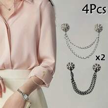 1/2/3/4pcs Magnetic Cuff Clips, Pants Hem Fixer Clips, Prevent Dragging When Using The Restroom For Wide Leg Pants - Multicolor - View 16