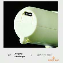 MEET SUN 1pc Rechargeable 300mAh Lithium Battery Handheld Portable Eyelash Fan With 3 Wind Speeds - White - View 8