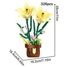 Orchid Building Block Flower Set, Assembled Flower Desk Decor, Exterior Floral, Stress Relief, Enjoy Quiet Assembly Time, Holiday/Birthday Gift, Suitable For Gifting - Multicolor - View 12