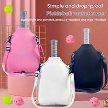 1 pieza Bolsa para raqueta de pickleball, adecuada para la mayoría de raquetas de pickleball, opciones de varios colores - Rosa Roja - Ver 4