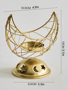 Modern Luxury Crescent Moon Tabletop Candle Holder Set – One Gold & One Black Holder – Gift Box – Perfect For Valentine's Day, Ramadan & Holiday Celebrations - Multicolor - View 5