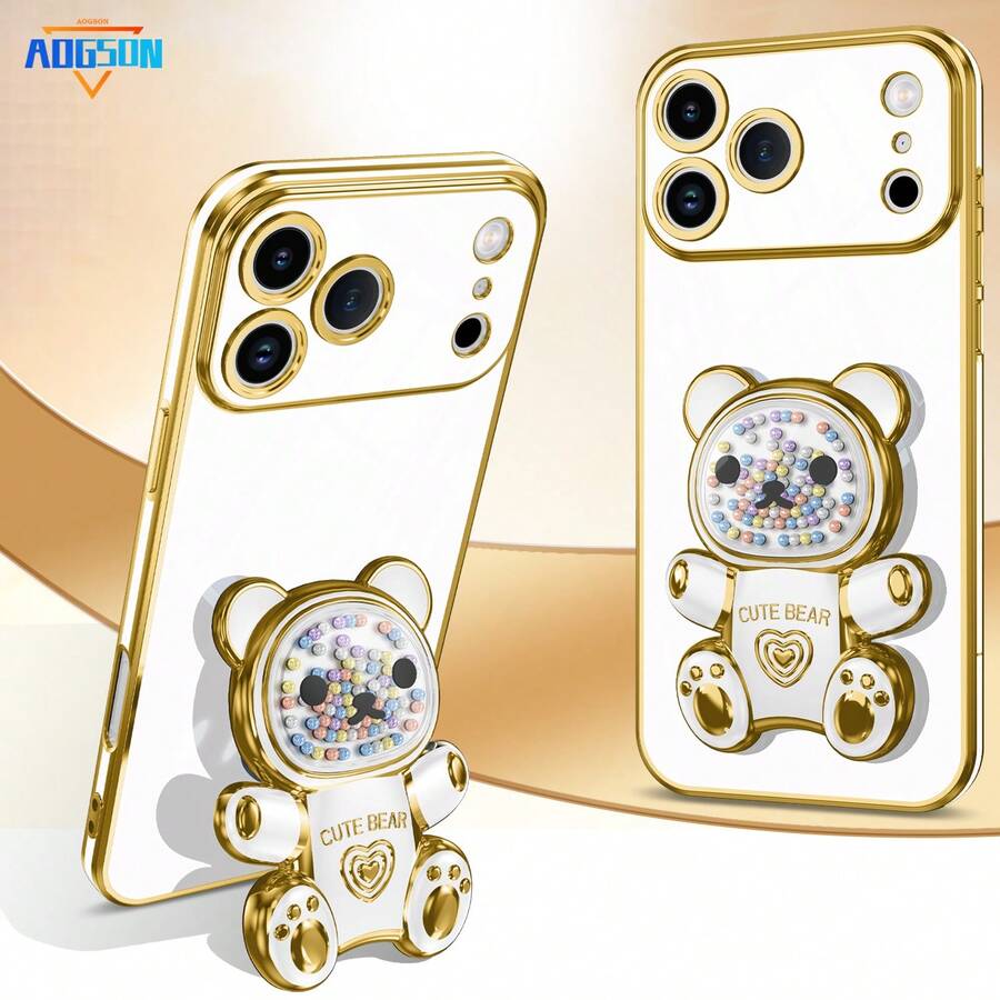 Compatible With 17proamx/17air Phone Case, Electroplated Phone Case, Anti-Drop High-End Protective Case, Dust-Proof Hole Edge Thickened Luxury Phone Case, Compatible With Samsung Galaxy S24Ultra/S24Plus/S24/S23Ultra/S23Plus/S23/S22Ultra/S22Plus/S22/S21Ultra/S21Plus/S21FE/S23FE/S20Ultra/S20Plus/S20FE, Compatible With OPPO A5X/C1 2 3 4 5 6 7 8 9/9 8 7 6 5 4 3 2 1, Compatible With OPPO A1 2 3 4 5 6 7 8 9 9 8 7 6 5 4 3 2 1 - White - View 1