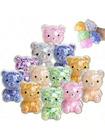 1/2/3/10pcs Cute Bear Squeeze Balls - Extra Large Mochi Squishy Toys - Adult Stress Relief Squeeze Balls, Random Styles And Colors, Birthday Party Favors, Stress Relief Squeeze Toys