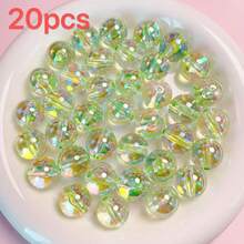20pcs 16mm Transparent High Brightness UV Coated Beads, Straight Hole, DIY Handmade Phone Strap, Keychain, Jewelry Making Supplies - Transparent UV Beads - View 8