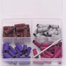60 st 4 Grits med mini-dorn nagelkonst 3 mm mini-slipsandsringsband set elektrisk slipmaskin nagelsliphuvud nagel - Multifärgad - Visa 7