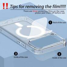 Hadaasi 1pc Official Genuine Transparent Magnetic Acrylic Hard Crystal Clear Protective Case With MagSafe, Anti-Yellowing, Shock-Proof, Compatible For IPhone 17 /16/ 15/14/13/12/11/Plus/Pro/Pro Max 17Air And Galaxy S25/S24 Plus/S23/S22/S21 Ultra - Trong sáng - Xem 8