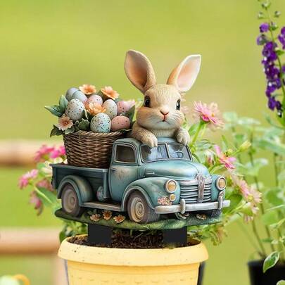 复活节兔子 2D 亚克力防水耐磨亚克力花园装饰品