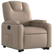 vidaXL Recliner With Lift Assistance Cappuccino-Brown Faux Leather - Jaune citron - Voir 4