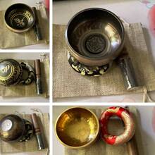 3英寸手工冥想钵套装，适用于瑜伽、声音疗愈、脉轮平衡和正念练习 - 含木槌，不含包装盒或袋子 - 彩色 - 查看 12