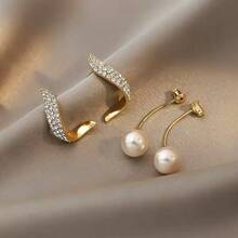 Silver Needle Korean Version Light Luxury Hot-Selling Women's Earrings Simple Elegant Versatile Stud Long Tassel Earrings Full Diamond - 1 - Xem 2