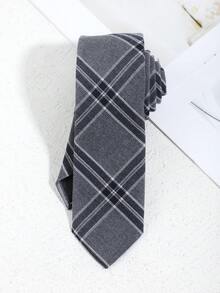 1pc Men's Casual Elegant Diagonal Striped Plaid Pattern Tie, Suitable For Business, Commute, Hosting, Casual, Daily, School Outfit - Multicolor - View 2