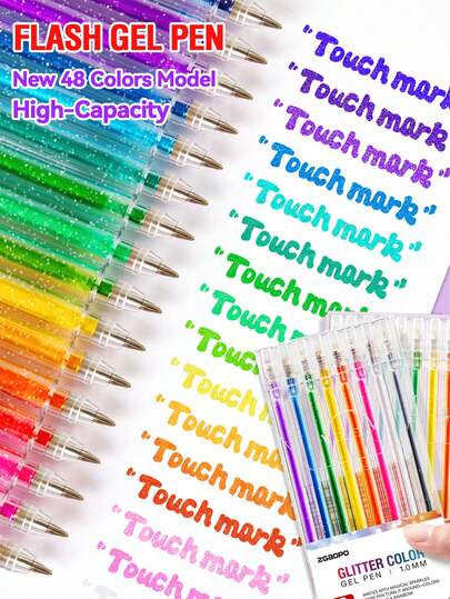 ZGaopo 48/36/24/18/12/8 Colors Fluorescent Highlighter Pen Set, High Brightness Glowing Vibrant Color Markers, Student Planner Stationery, Drawing Pens