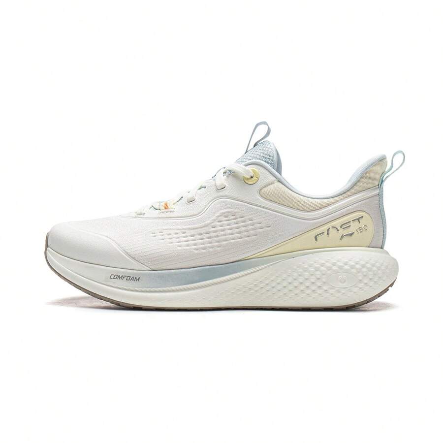 LI-NING 李宁 SOFT GO 3 女式休闲运动鞋，反光柔软舒适步行鞋 AGLW002 - 乳白色/天鵝白 - 查看 1