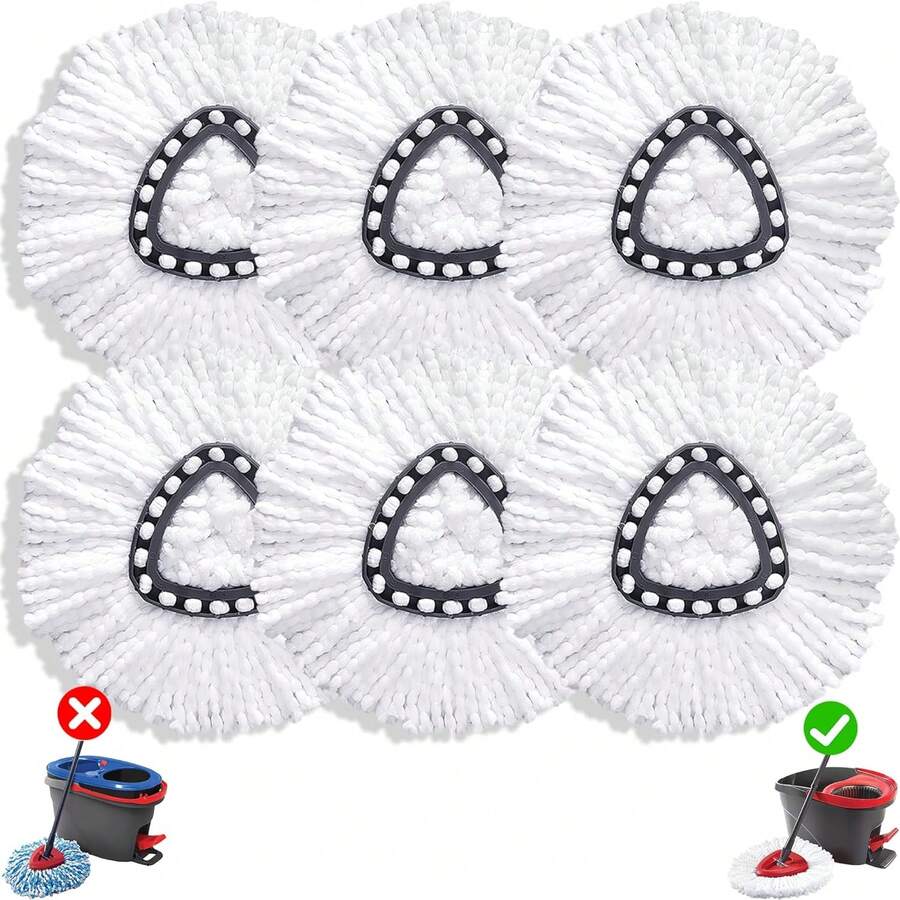 Mop Head Replacement For Ocedar Mop Heads Replacements, Spin Mop Refills With Premium Microfiber - Easy To Clean And Machine Washable, 6 Pack Replace Head - A - View 1