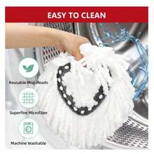 [3 Pack]Spin Mop Replace Head, EasyWrin Spin Mop Head Refill, Universal Microfiber Replacement Mop Heads, Machine Washable, Deep Cleaning And Easy-To-Replace(White) - A - 查看 5