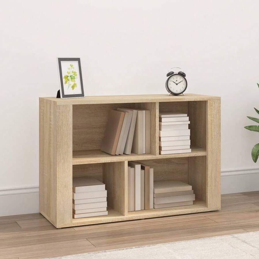 vidaXL Sideboard Sonoma-Eiche 80x30x54 cm Holzwerkstoff - Gelb - Übersicht 1