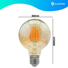 ILUMIFON Lâmpada Filamento LED G80 4W E27 LUZ BRANCO QUENTE Âmbar Retrô Vintage 110V~220V | Bivolt - Amarelo - Visão 6